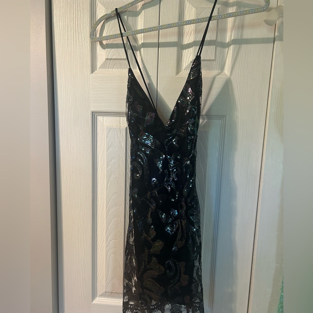 Black sequin dress